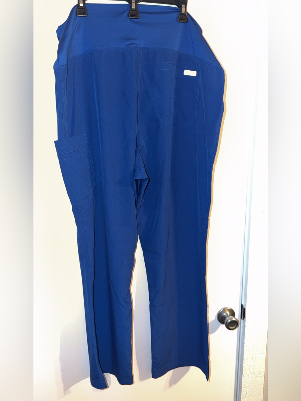 Med Couture Maternity Royal Blue Stretch Scrub Pants Pockets High Waist XL